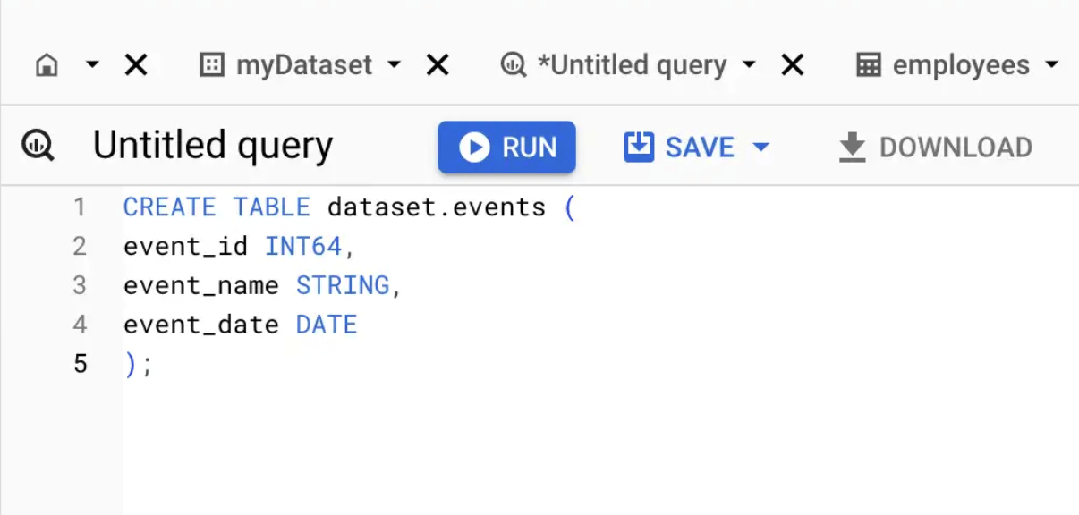 DATE data type showing a date-only format without time or timezone.