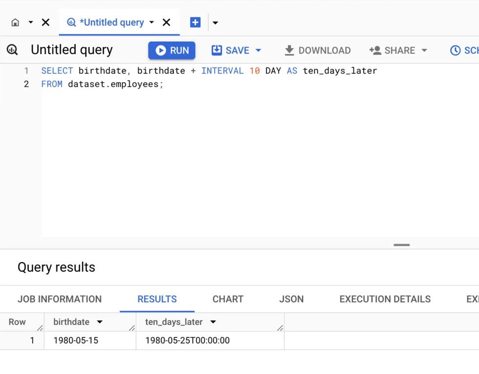 DATE type application for operations where time is not relevant.