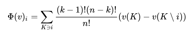 Shapley value formula