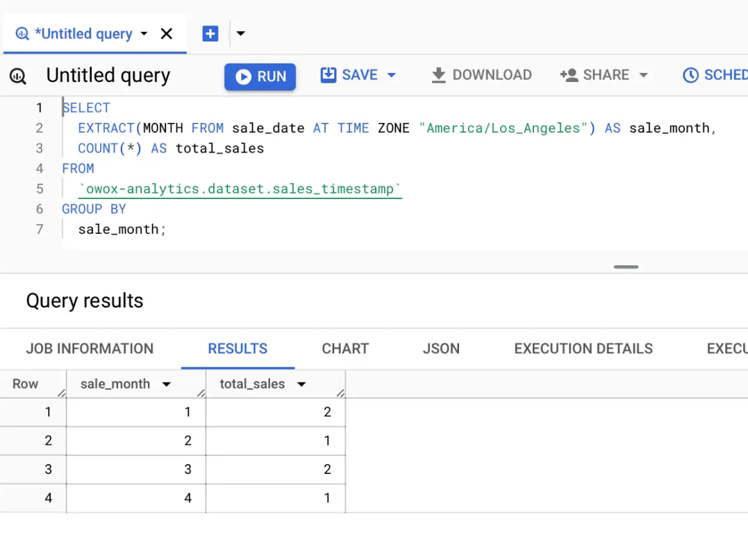 Highlights extracting specific date or time components from a timestamp using the EXTRACT function.