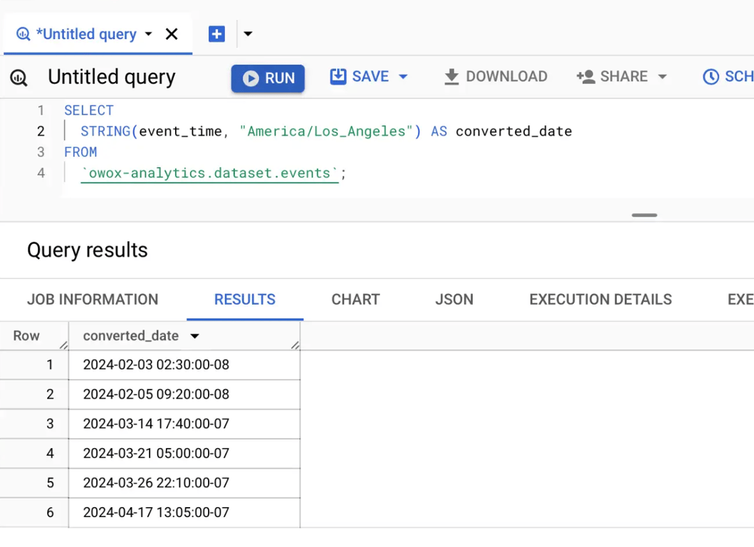 Converts timestamp values into strings using a predefined format for clarity and presentation.