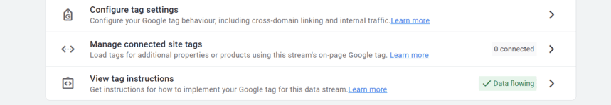 GA4 configuration settings showing options for defining internal traffic, listing unwanted referrals, and adjusting session timeouts.
