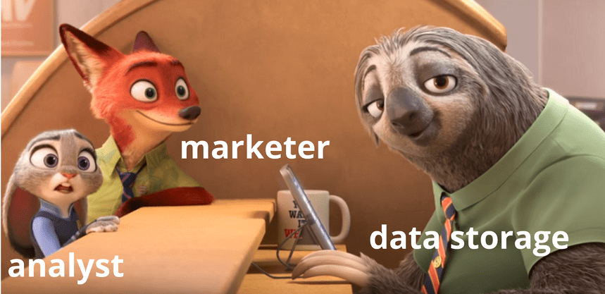 The common miscommunication between data analysts and marketing teams, with “data storage”. i-radius