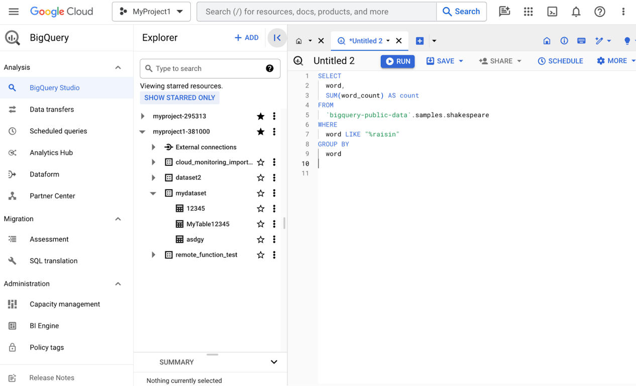 Google Cloud BigQuery interface showing how querying data works in BigQuery