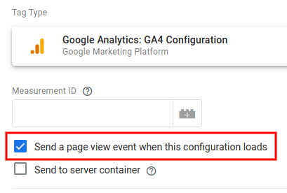 Checkbox option to send a page view event upon loading the GA4 configuration. i-shadow