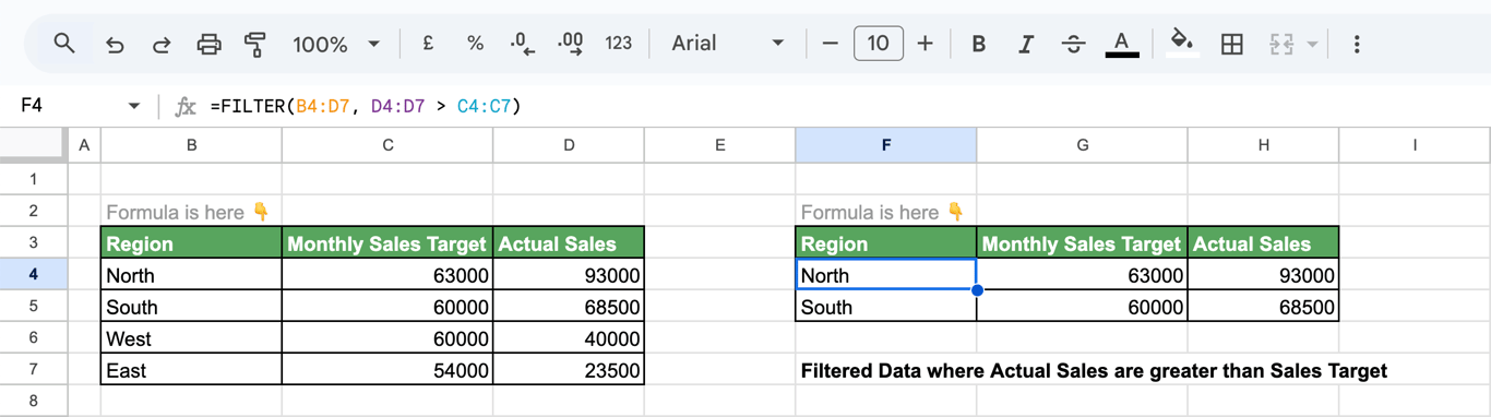 Applying the IMPORTRANGE function with FILTER in Google Sheets for better data filtering. i-border