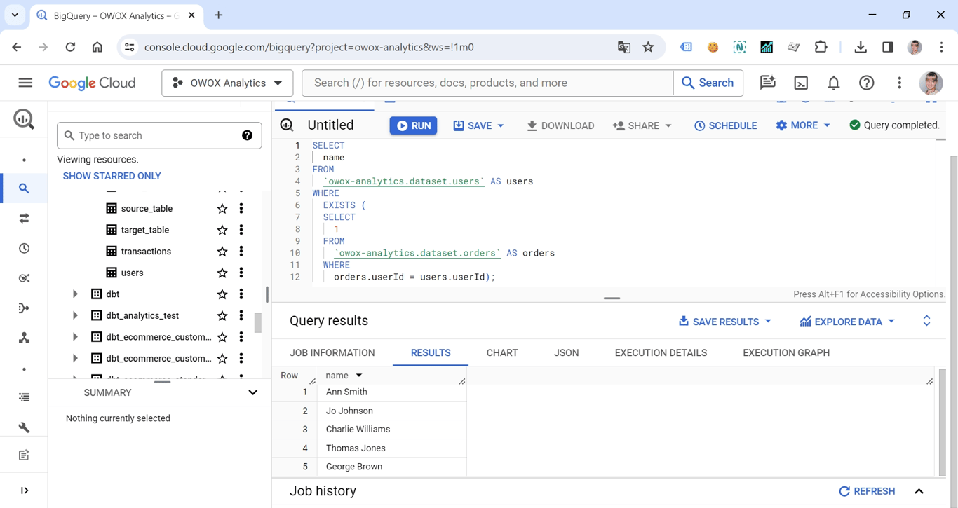 EXISTS in BigQuery, used to check for the presence of rows that satisfy a subquery. i-shadow
