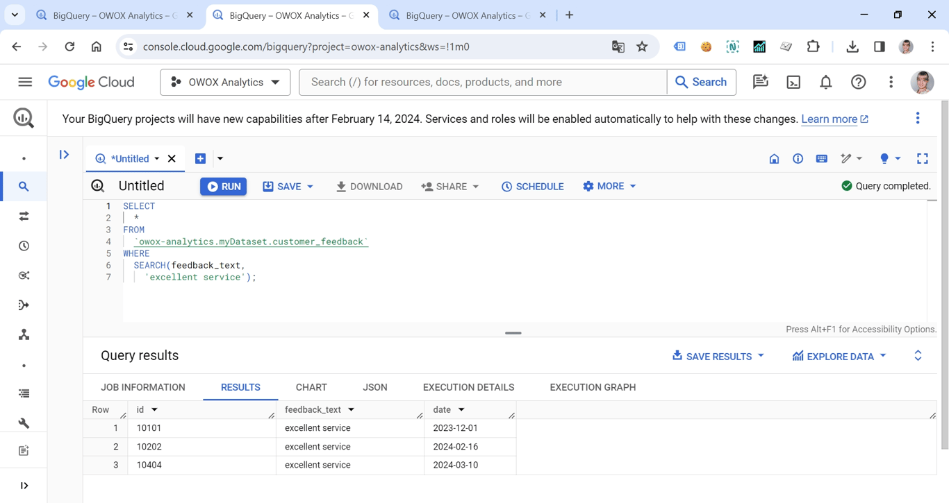 WHERE_SEARCH in BigQuery, illustrating text or pattern matching capabilities within queries. i-shadow