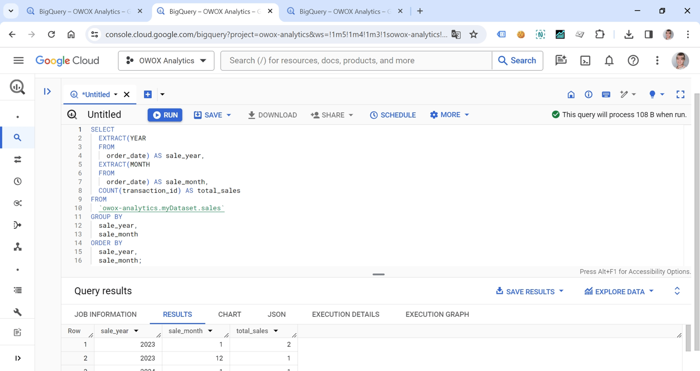 EXTRACT in BigQuery, illustrating how to extract date parts (e.g., year, month) and group data. i-shadow