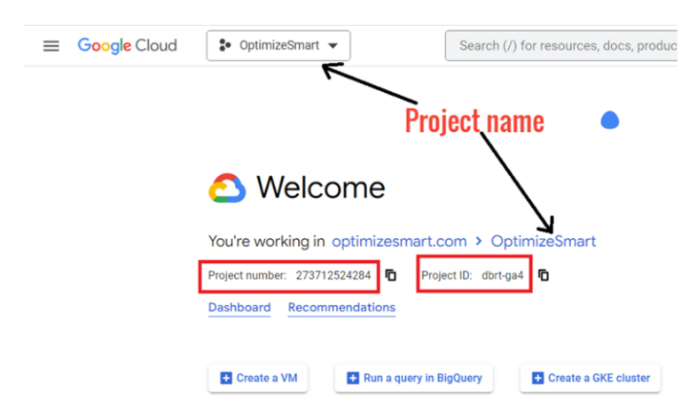 Google Cloud Console showing multiple projects within an organization. i-shadow