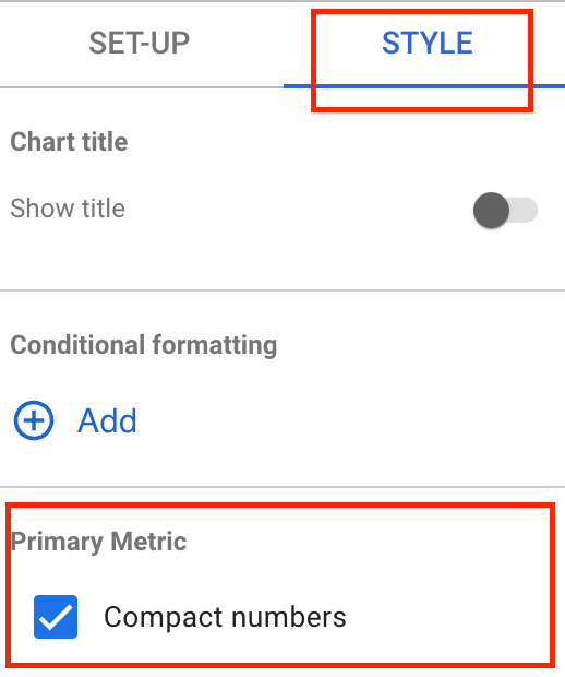 Looker Studio style settings for a chart. i-shadow