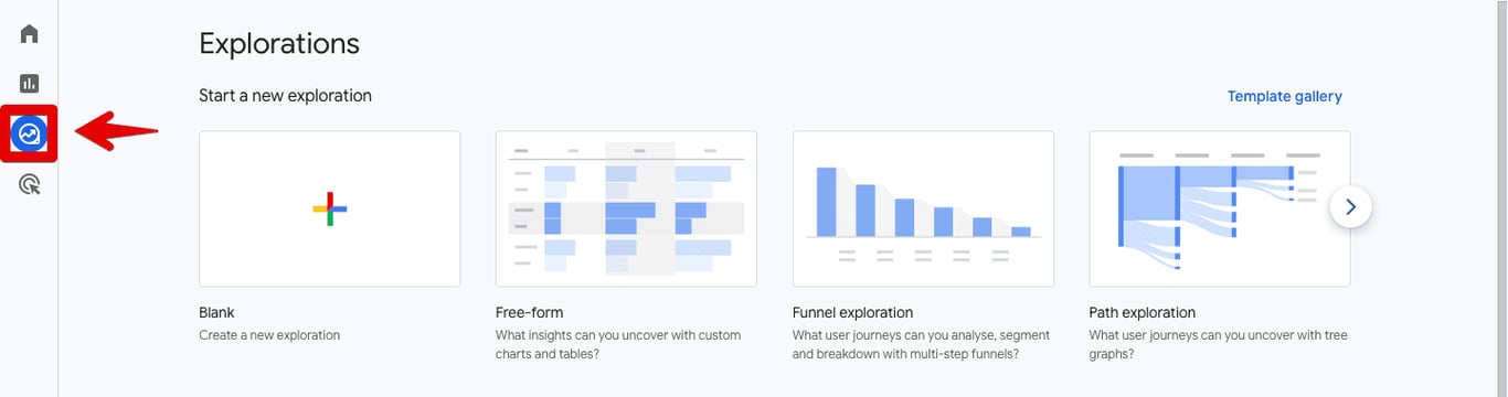 Exploration Reports in GA4 with tools like funnel analysis, path exploration, and segment overlap for advanced data analysis. i-shadow