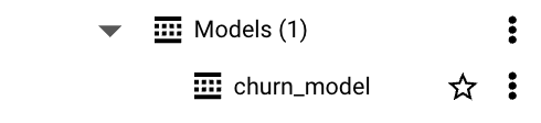 BigQuery Explorer panel showing a dataset with a “Models” folder where trained models are stored. i-shadow