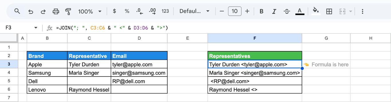 JOIN showing how to merge values from ranges with and without blanks. i-border