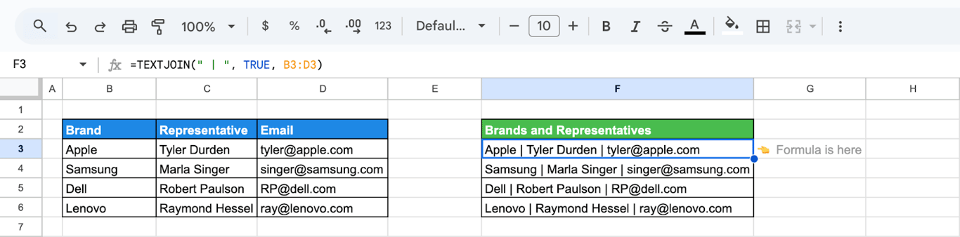 TEXTJOIN merging values from two separate ranges with space delimiters. i-border