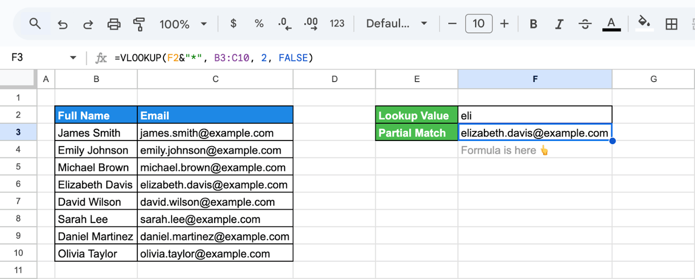 Partial match with VLOOKUP in Google Sheets to find approximate values in a data range. i-border