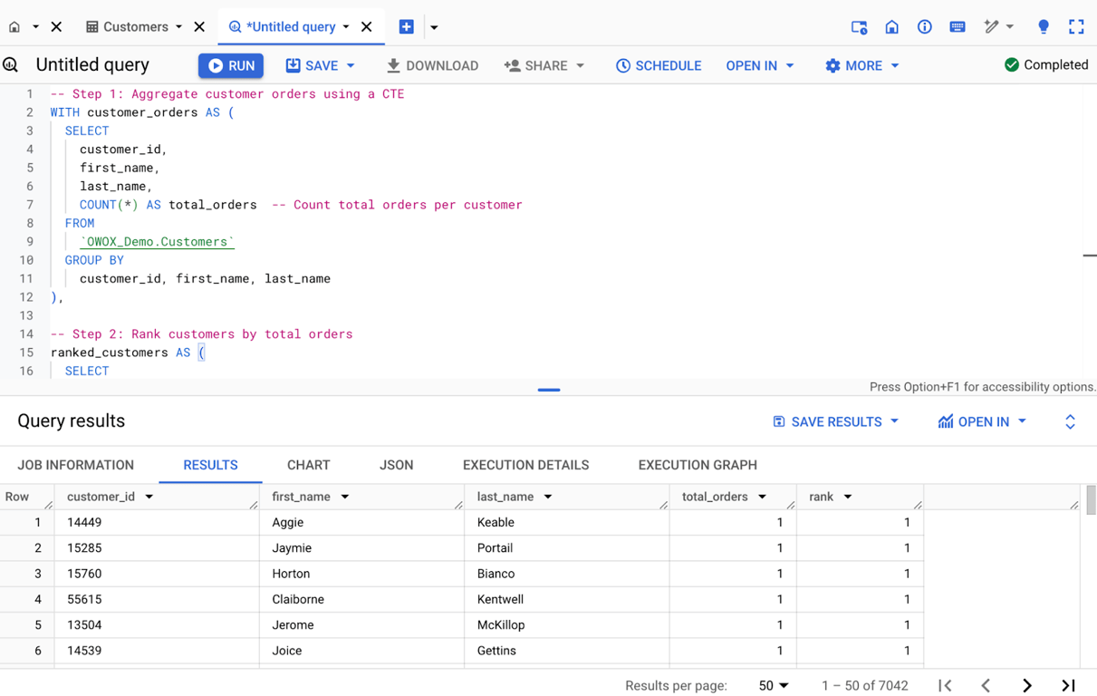 Example of adding CTE for SQL syntaxes in BigQuery. i-shadow