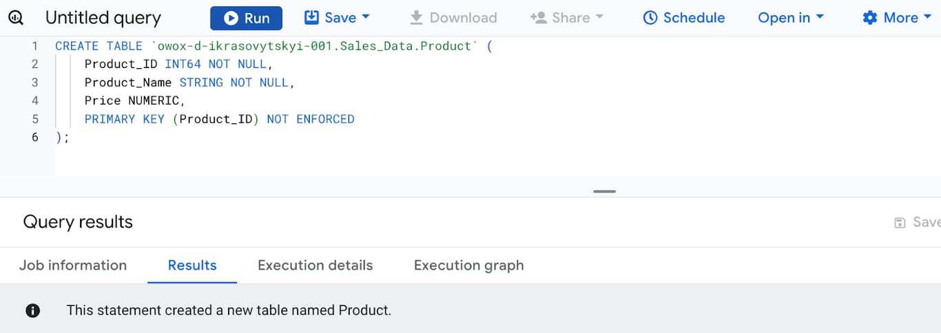 Adding Primary Key while creating a table. i-shadow