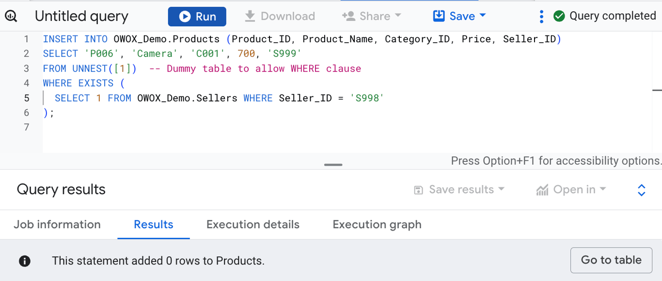  Checking if foreign key values in the products table (like Seller_ID) are valid by comparing them with the sellers table. i-shadow