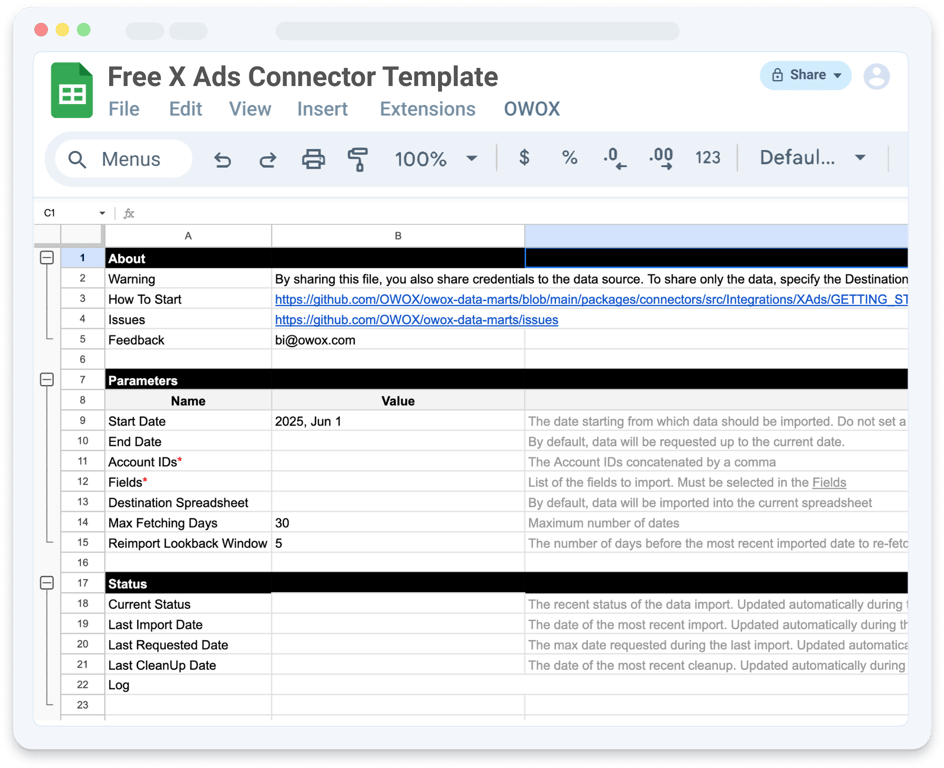 Free X Ads (Twitter Ads) Connector to Google Sheets