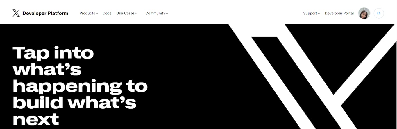 X Developer Platform homepage. i-shadow 