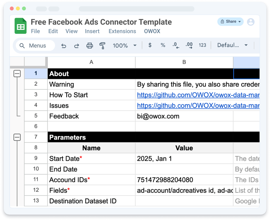 Free Facebook Ads Connector to Google BigQuery