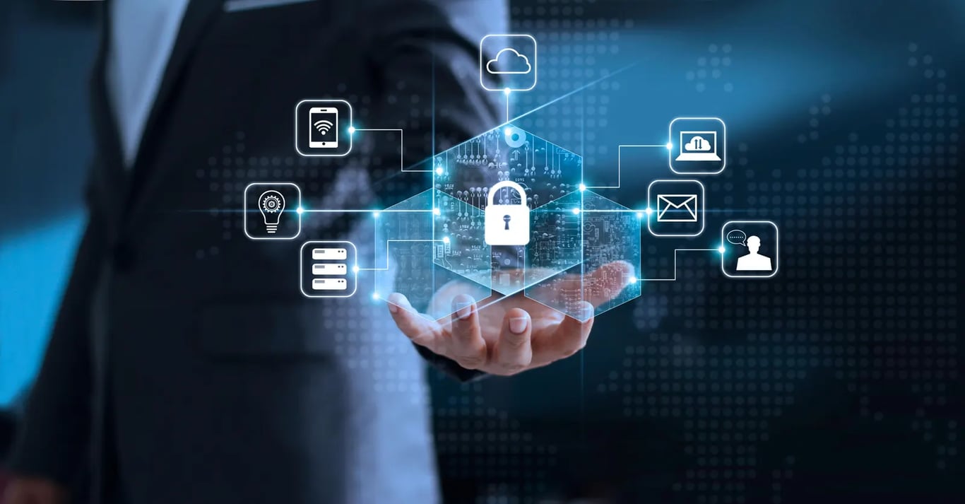 Conceptual illustration of cloud-based data integration, access control, and secure infrastructure in modern digital ecosystems. i-radius