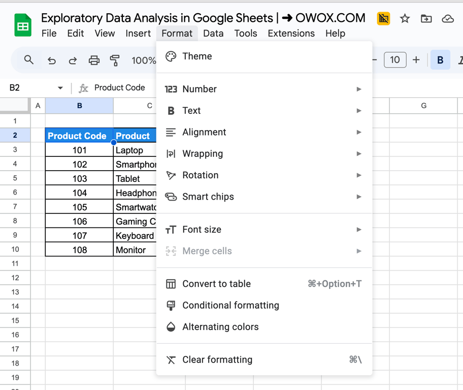 Applying Conditional Formatting feature to highlight trends and outliers in Google Sheets. i-border 