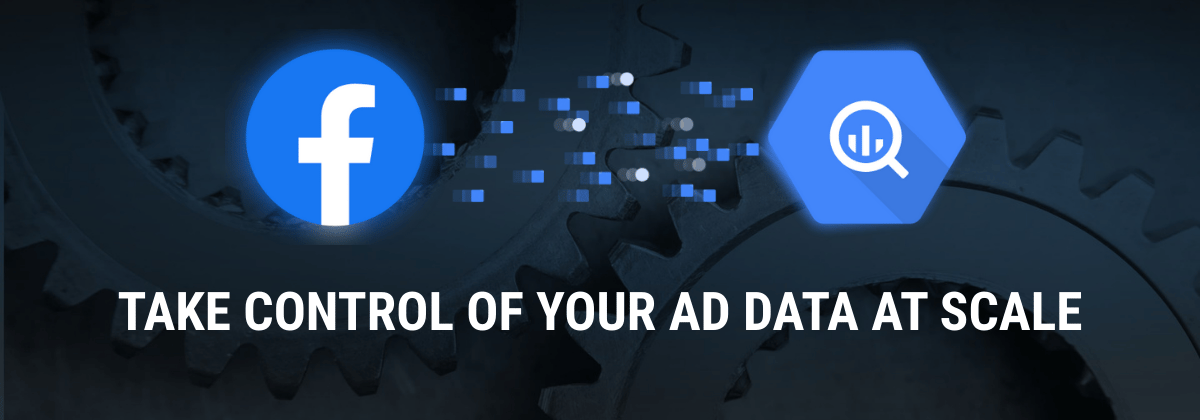 Dashboard displaying Facebook Ads data flowing into BigQuery storage and being exported to Google Sheets and Looker Studio. i-radius