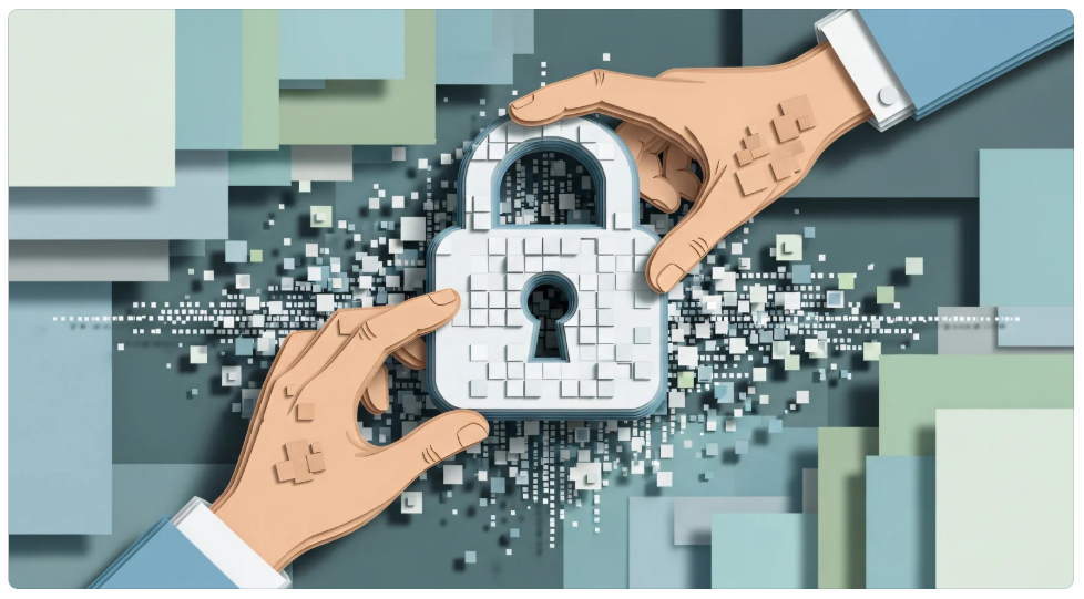 Data security illustration showing access control and protection mechanisms in Snowflake, highlighting encryption, role-based permissions, and governance over sensitive business data. i-radius
