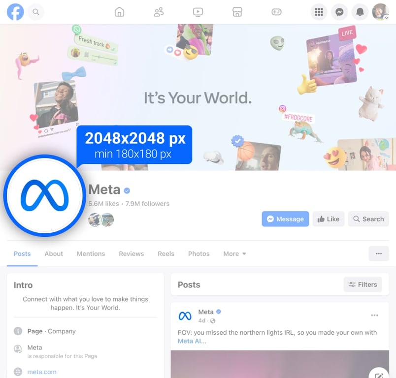 Facebook profile image as it appears on business pages. i-border i-radius