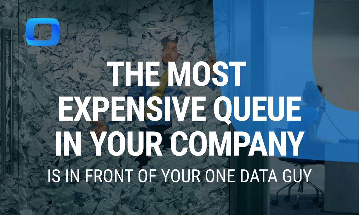 Ten decisions a week idle behind your data team’s backlog. The fix isn’t hiring — it’s moving the hand-off from a human to a governed data mart.